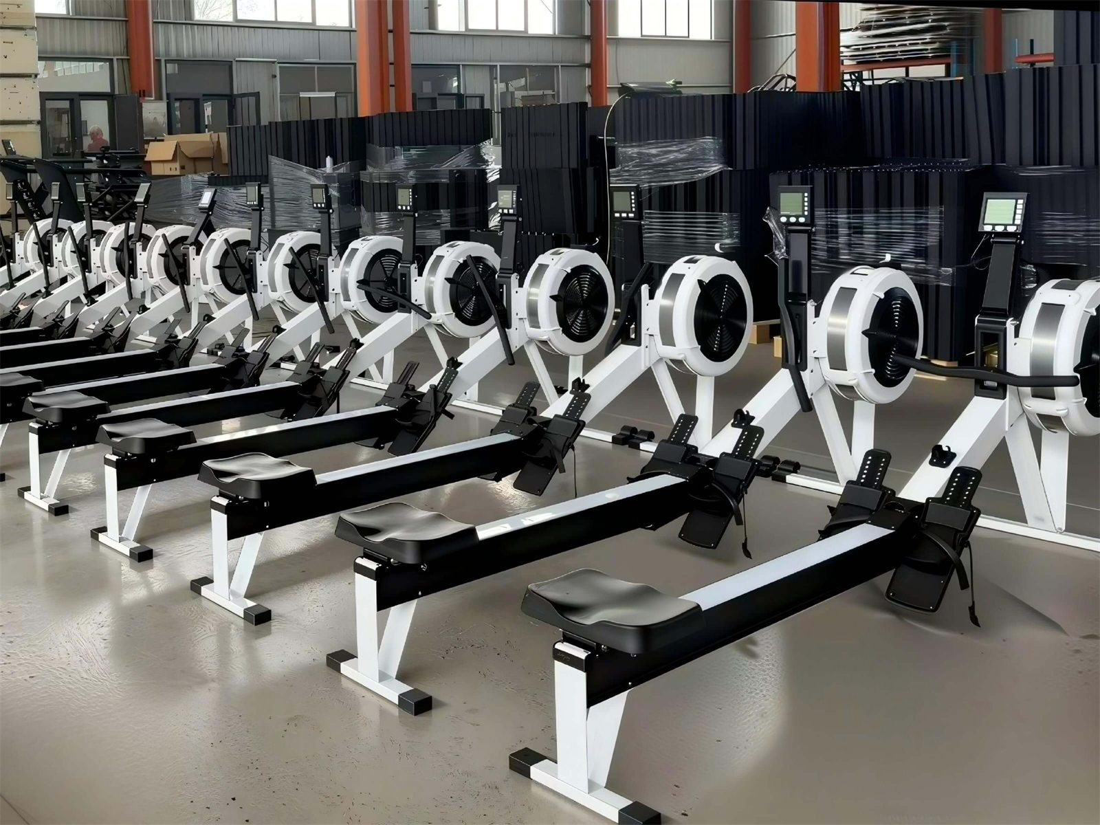 Commercial gym equipment production floor in Dezhou, Shandong